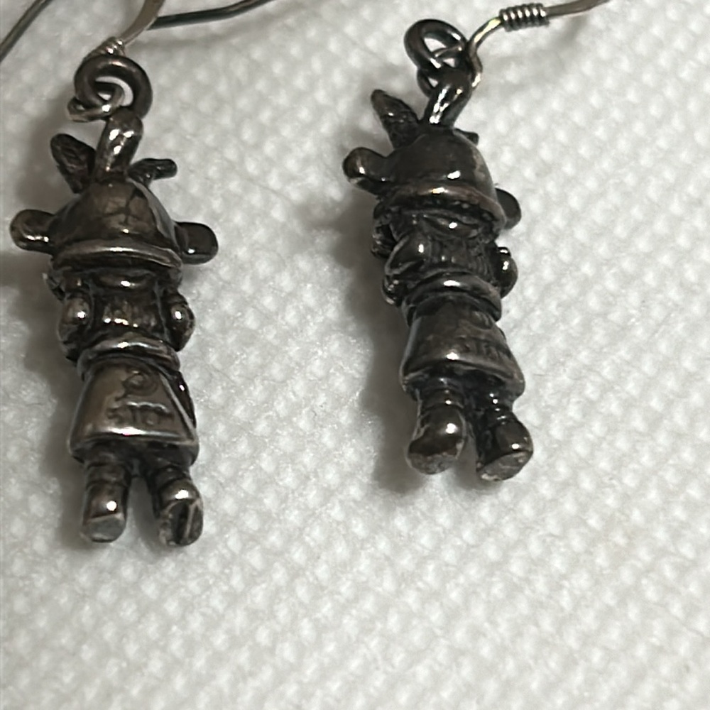 Kachina Dancer Dangle Earrings,VTG Sterling Silver 925 Southwest - Picture 5 of 6